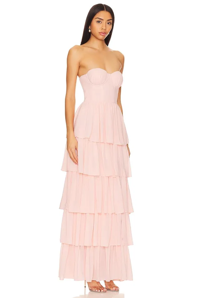 Hattie Gown Baby Pink Women Lovers Friends Dresses