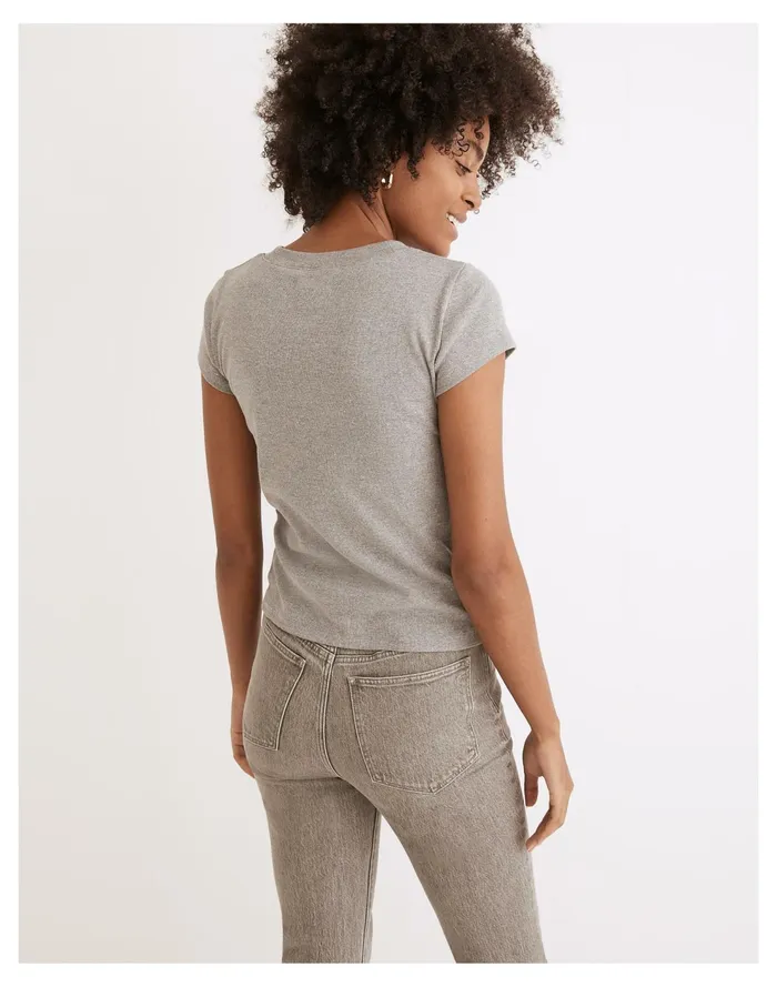 Heathered Brightside Tee Hthr Graphite Women Madewell Tees