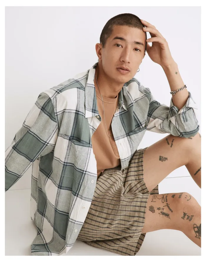 Hemp Cotton Printed Shorts Ash Green Men Madewell Shorts Hemp Cotton Printed Shorts Ash Green Men Madewell Shorts