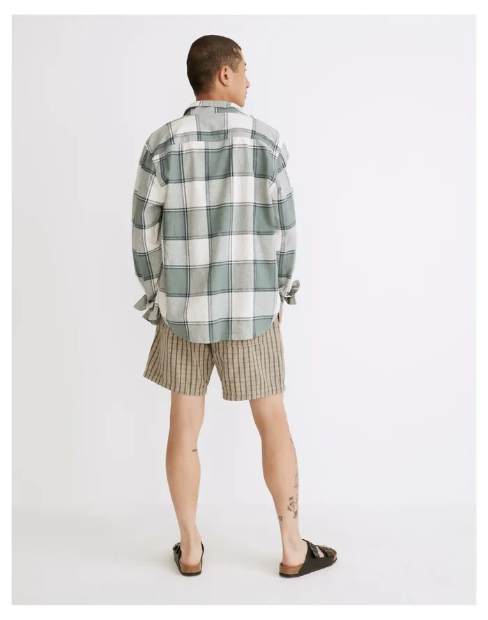 Hemp Cotton Printed Shorts Ash Green Men Madewell Shorts Hemp Cotton Printed Shorts Ash Green Men Madewell Shorts