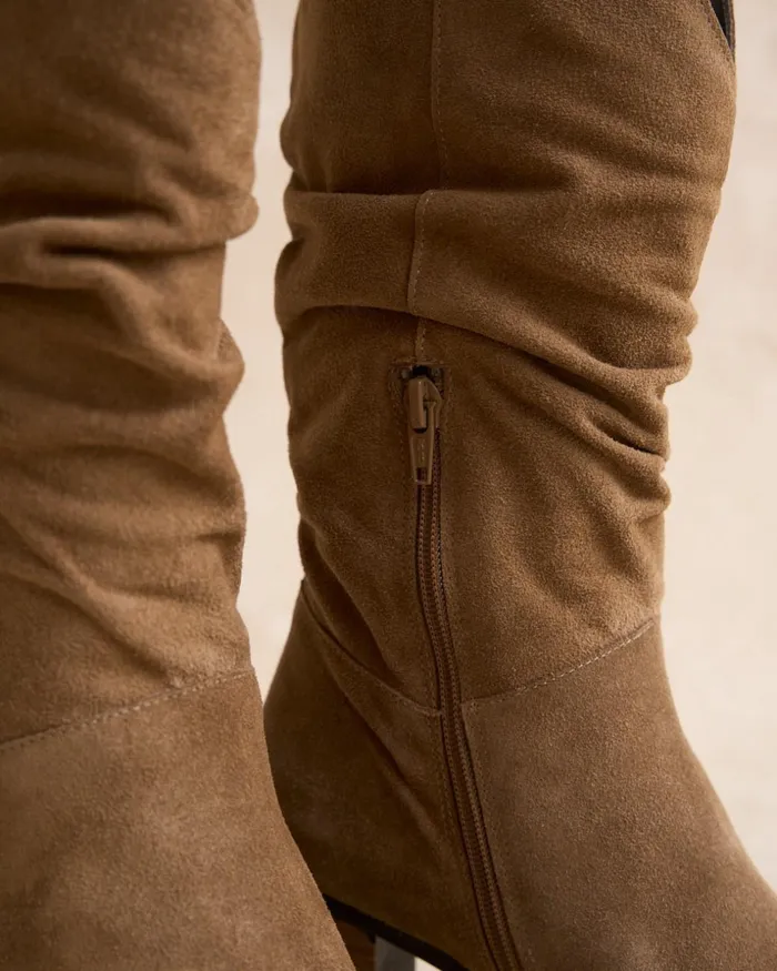 High Boot Suitea Taupe Women Polin Et Moi Boots