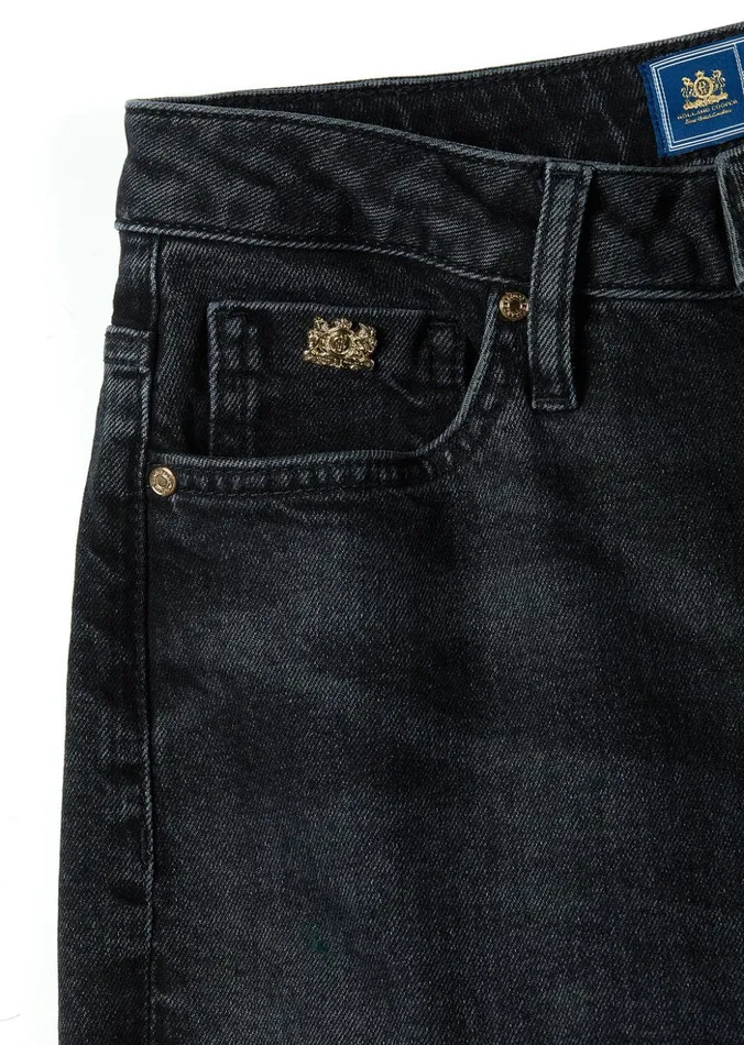 High Rise Slim Jean Washed Black Women Holland Cooper Jeans