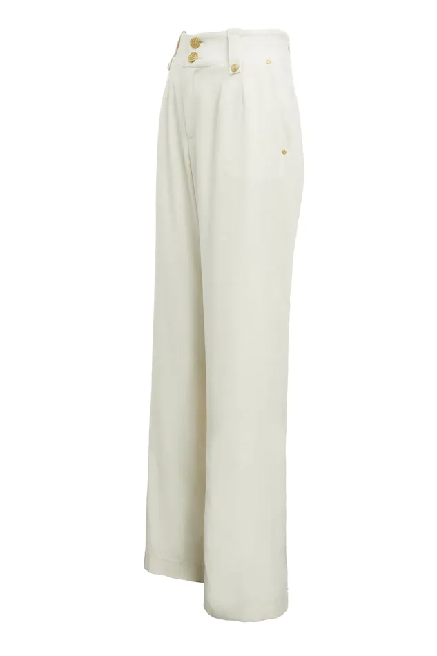 High Waisted Straight Trouser Ivory Women Holland Cooper Trousers