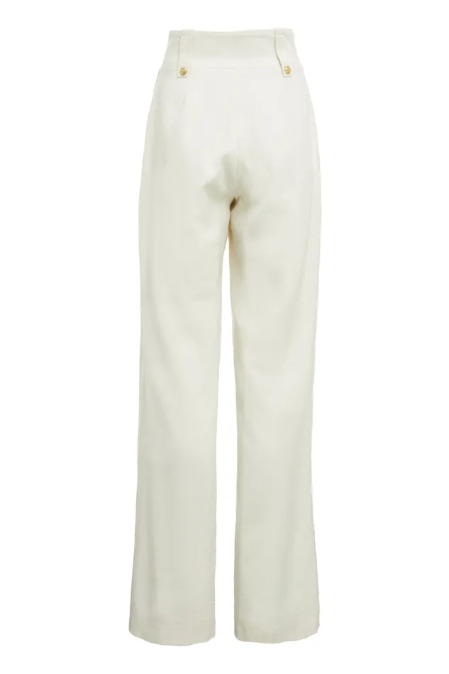 High Waisted Straight Trouser Ivory Women Holland Cooper Trousers