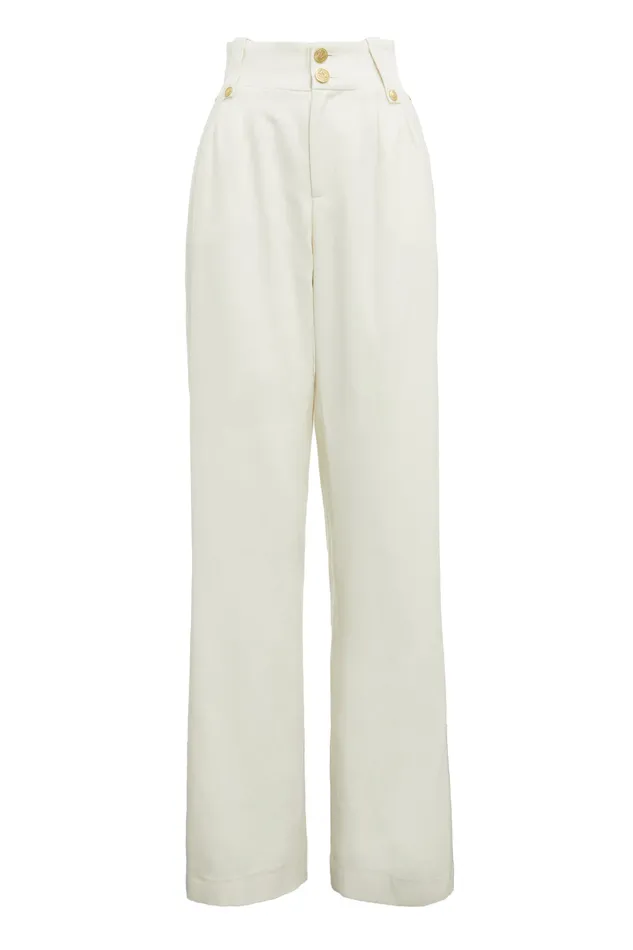 High Waisted Straight Trouser Ivory Women Holland Cooper Trousers