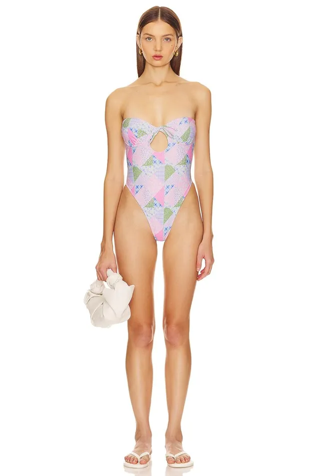 In A Haze One Piece Multi Patchwork Women Lovers Friends Swimsuits and CoverUps In A Haze One Piece Multi Patchwork Women Lovers Friends Swimsuits and CoverUps