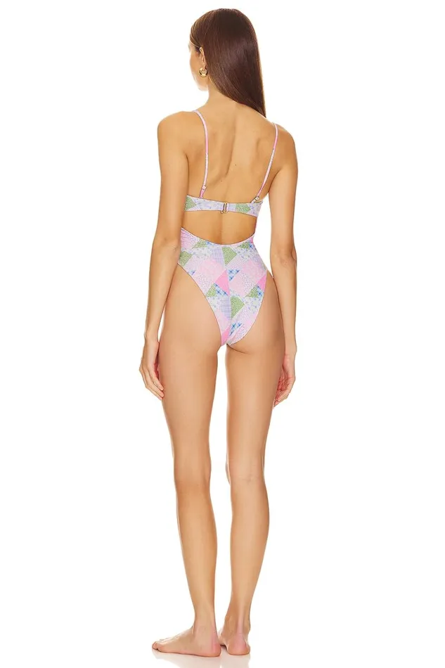 In A Haze One Piece Multi Patchwork Women Lovers Friends Swimsuits and CoverUps In A Haze One Piece Multi Patchwork Women Lovers Friends Swimsuits and CoverUps