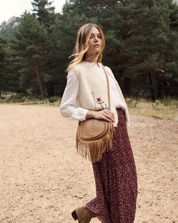 Indi Fringe Crossbody Bag Camel Women Polin Et Moi Bags