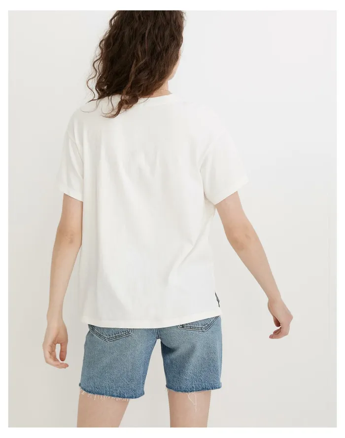 Indigo Floral Softfade Cotton Oversized Tee Lighthouse Women Madewell Tees