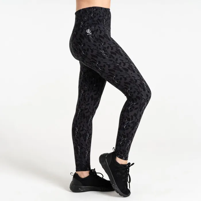 Influential Gym Leggings Black Dash Print Women Dare 2b Leggings