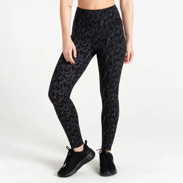 Influential Gym Leggings Black Dash Print Women Dare 2b Leggings