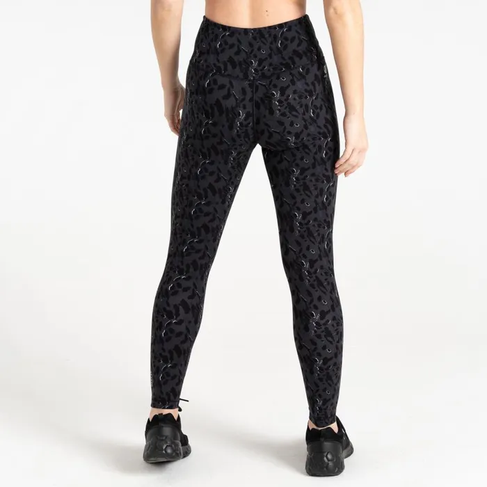 Influential Gym Leggings Black Dash Print Women Dare 2b Leggings