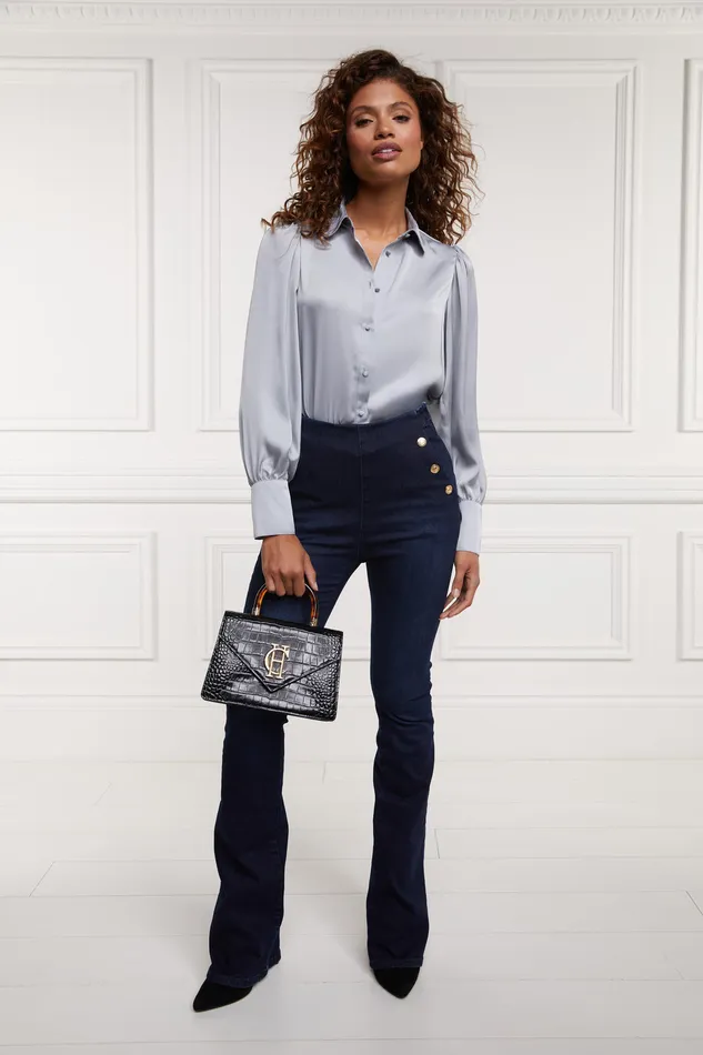 Isla Satin Shirt Silver Grey Women Holland Cooper Shirts and Blouses Isla Satin Shirt Silver Grey Women Holland Cooper Shirts and Blouses