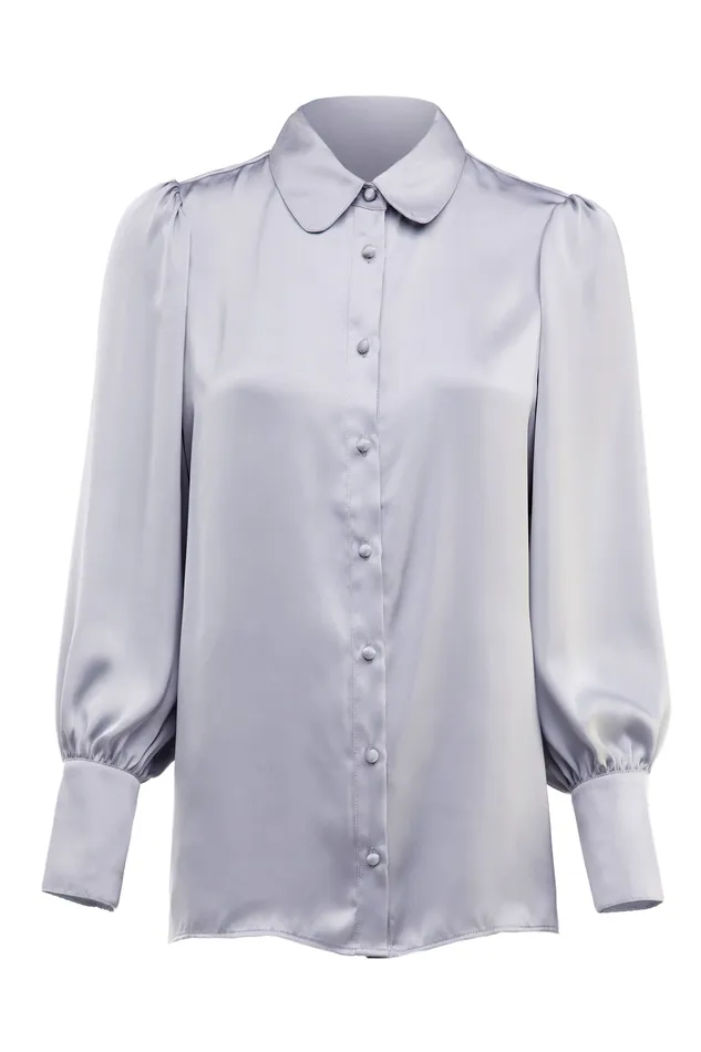 Isla Satin Shirt Silver Grey Women Holland Cooper Shirts and Blouses Isla Satin Shirt Silver Grey Women Holland Cooper Shirts and Blouses