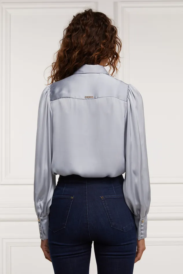 Isla Satin Shirt Silver Grey Women Holland Cooper Shirts and Blouses Isla Satin Shirt Silver Grey Women Holland Cooper Shirts and Blouses