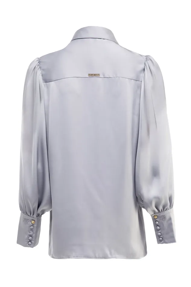 Isla Satin Shirt Silver Grey Women Holland Cooper Shirts and Blouses Isla Satin Shirt Silver Grey Women Holland Cooper Shirts and Blouses