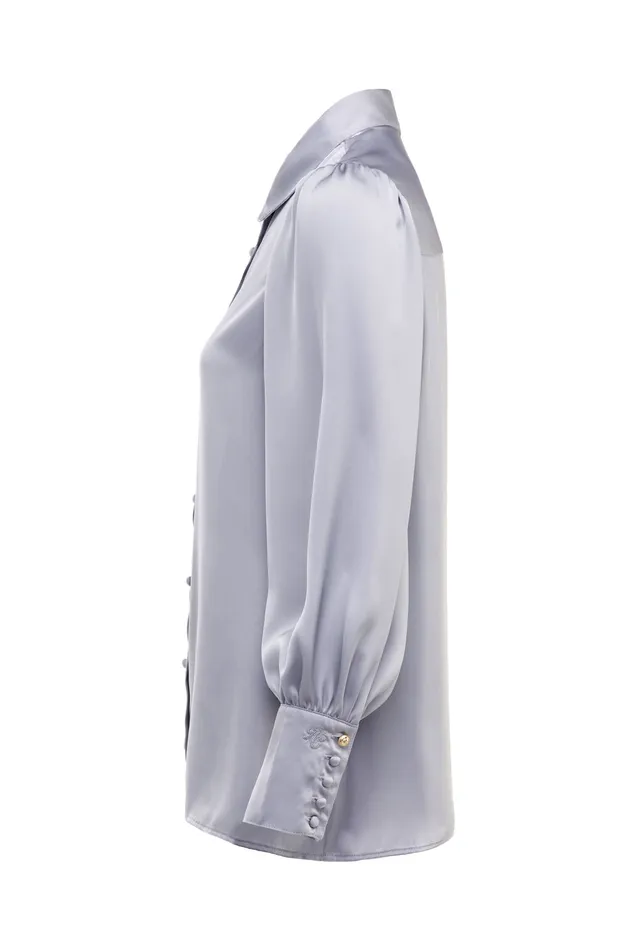 Isla Satin Shirt Silver Grey Women Holland Cooper Shirts and Blouses Isla Satin Shirt Silver Grey Women Holland Cooper Shirts and Blouses