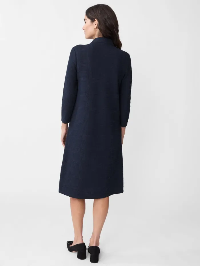 JMcLaughlin Dresses Women Mare Dress In Plaid Jacquard Navy JMcLaughlin Dresses Women Mare Dress In Plaid Jacquard Navy