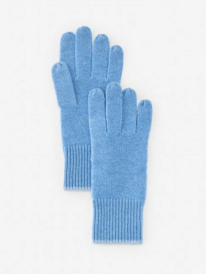 JMcLaughlin Hats and Gloves Women Banff Cashmere Gloves Medium Bluelight Heather Blue