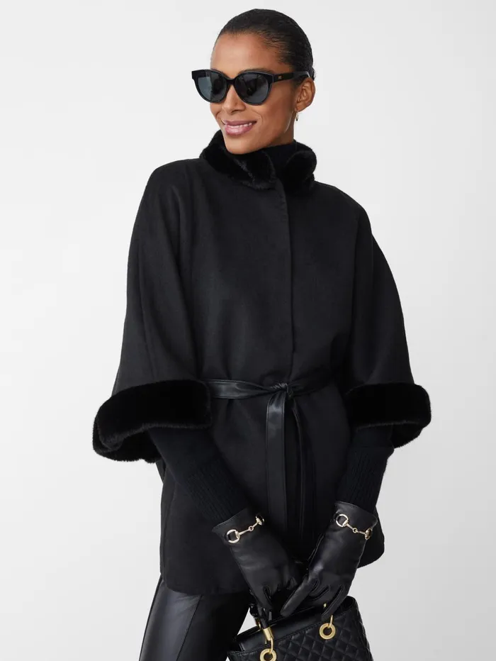 JMcLaughlin Jackets and Outerwear Women Aspen Poncho Black