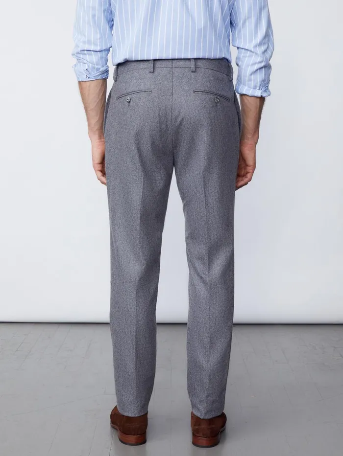 JMcLaughlin Pants Men Wool Flannel Oxford Pants Heather Gray JMcLaughlin Pants Men Wool Flannel Oxford Pants Heather Gray