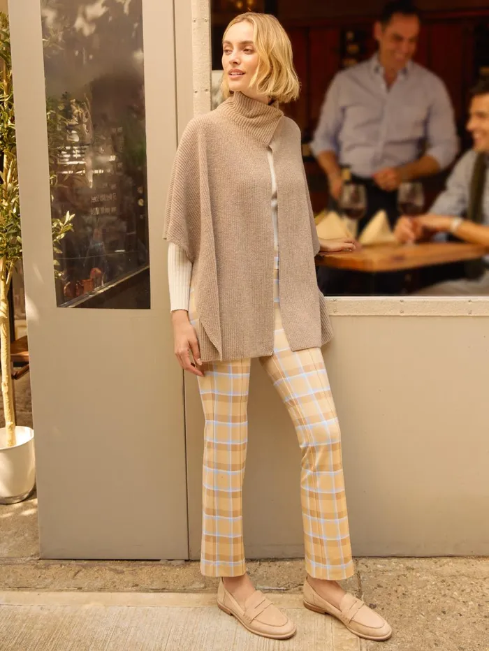 JMcLaughlin Pants Women Rylie Pants In Stadium Plaid Tanbrown