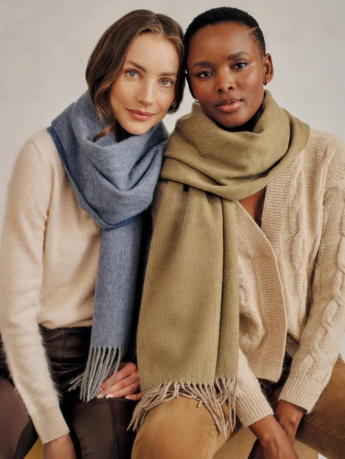 JMcLaughlin Scarves Women Jaipur Cashmere Scarf Olivecamel JMcLaughlin Scarves Women Jaipur Cashmere Scarf Olivecamel