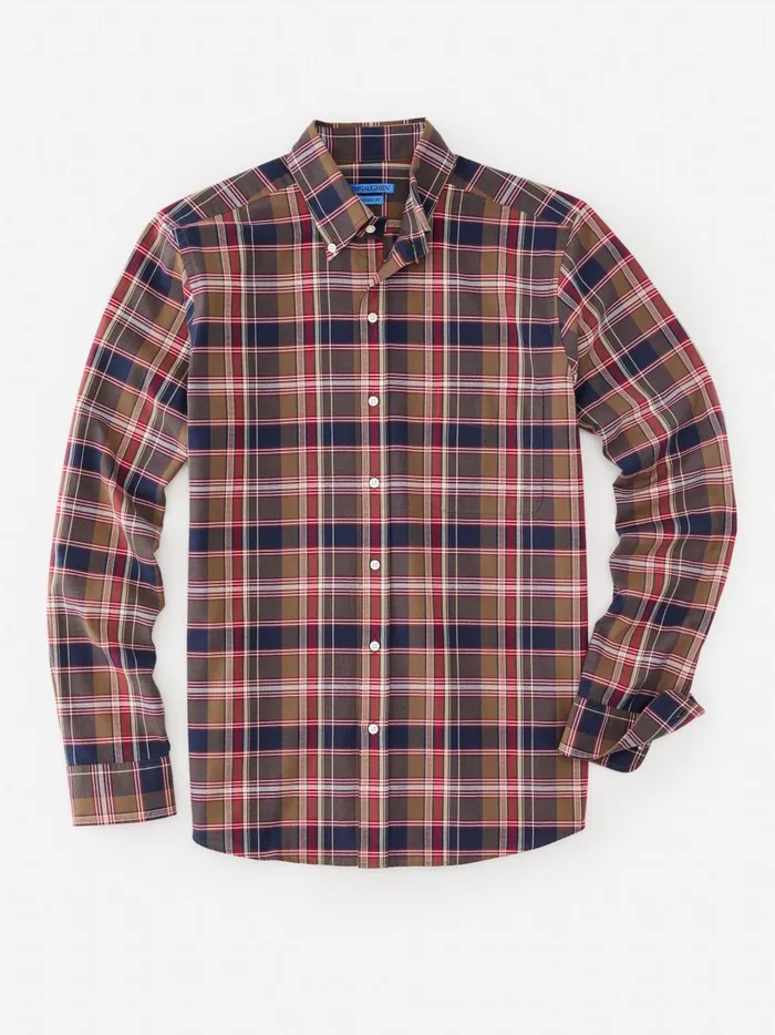 JMcLaughlin Shirts Men Collis Modern Fit Shirt In Plaid Burgundynavyolive JMcLaughlin Shirts Men Collis Modern Fit Shirt In Plaid Burgundynavyolive