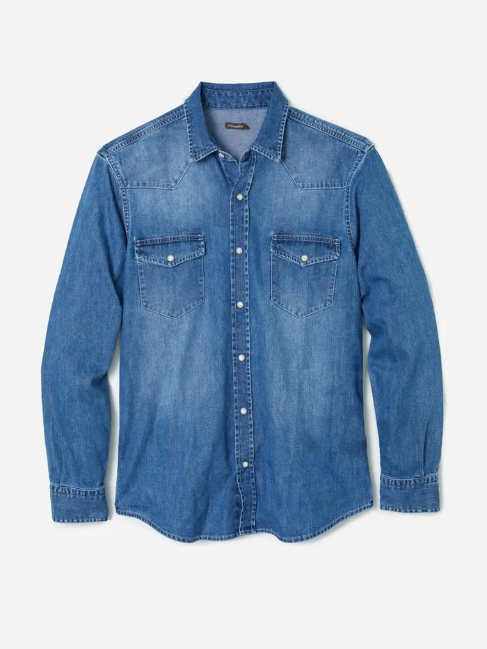 JMcLaughlin Shirts Men Scotto Denim Shirt Light Denim JMcLaughlin Shirts Men Scotto Denim Shirt Light Denim