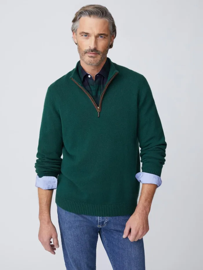 JMcLaughlin Sweaters Men Tate Cashmere Sweater Bottle Green