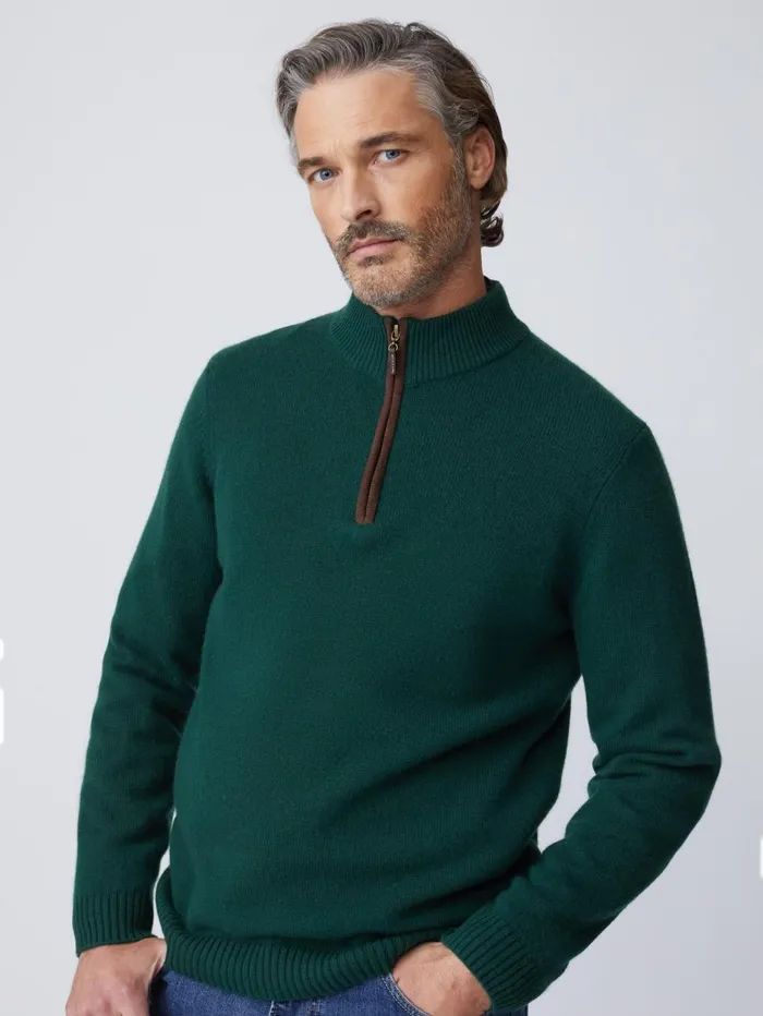 JMcLaughlin Sweaters Men Tate Cashmere Sweater Bottle Green