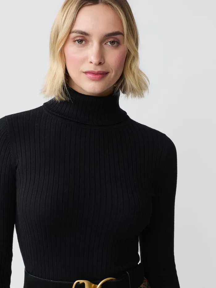 JMcLaughlin Sweaters Women Arlette Turtleneck Black