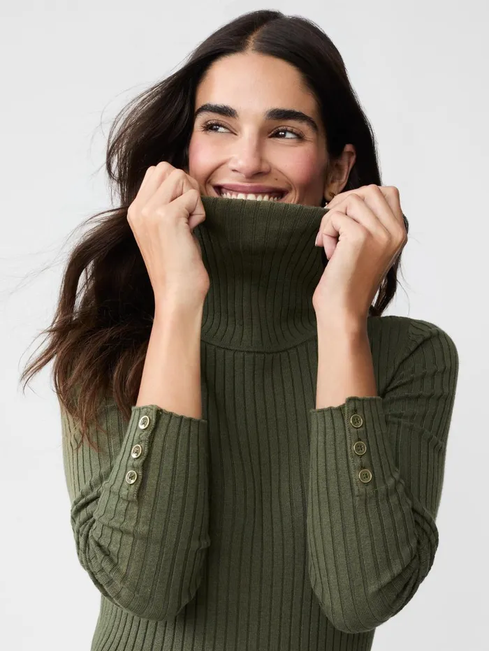 JMcLaughlin Sweaters Women Arlette Turtleneck Olive Green JMcLaughlin Sweaters Women Arlette Turtleneck Olive Green