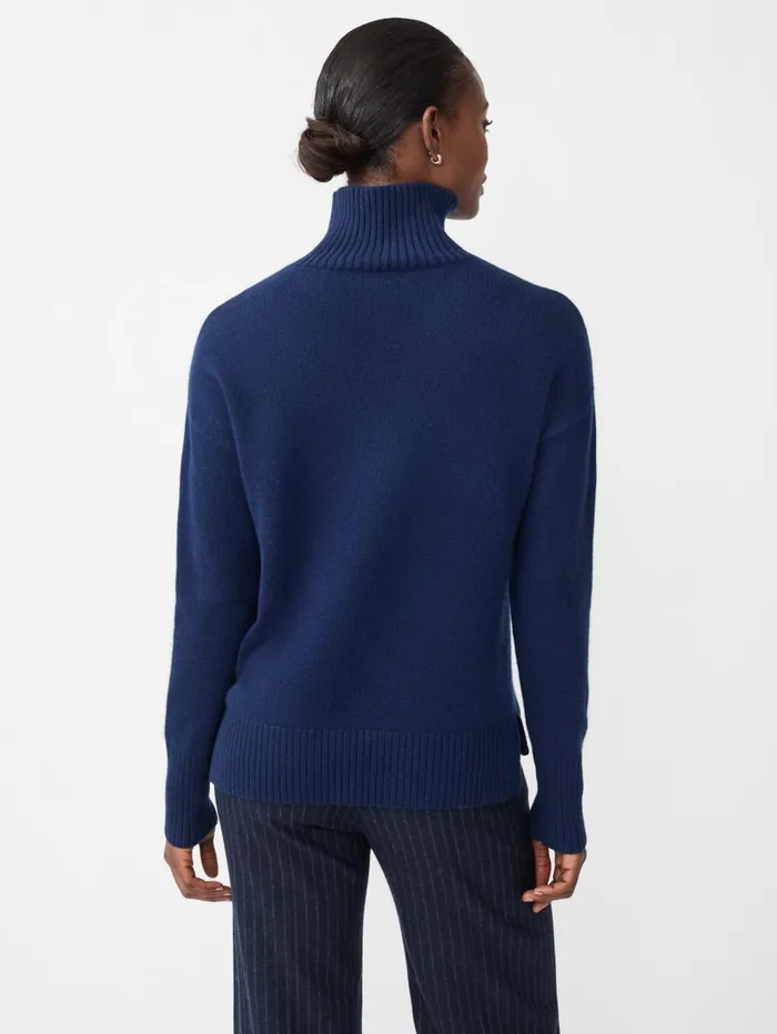 JMcLaughlin Sweaters Women Dina Cashmere Turtleneck Classic Navy