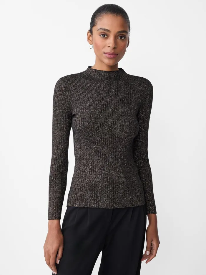 JMcLaughlin Sweaters Women Sylvana Metallic Sweater Goldblack JMcLaughlin Sweaters Women Sylvana Metallic Sweater Goldblack