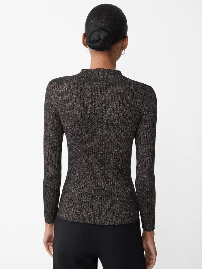 JMcLaughlin Sweaters Women Sylvana Metallic Sweater Goldblack JMcLaughlin Sweaters Women Sylvana Metallic Sweater Goldblack
