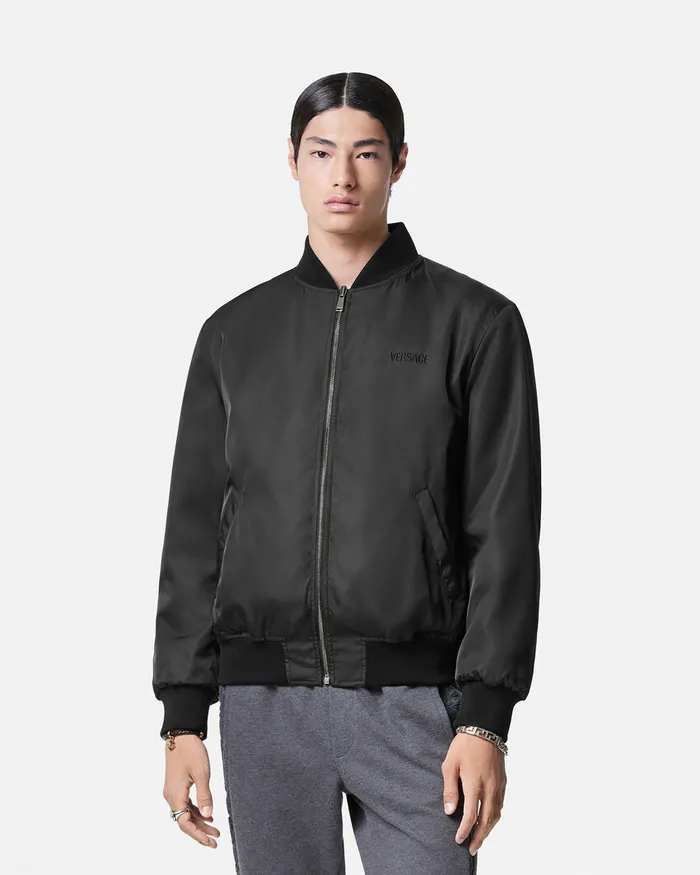 Jackets and Coats Men Versace Barocco Reversible Bomber Jacket Gray