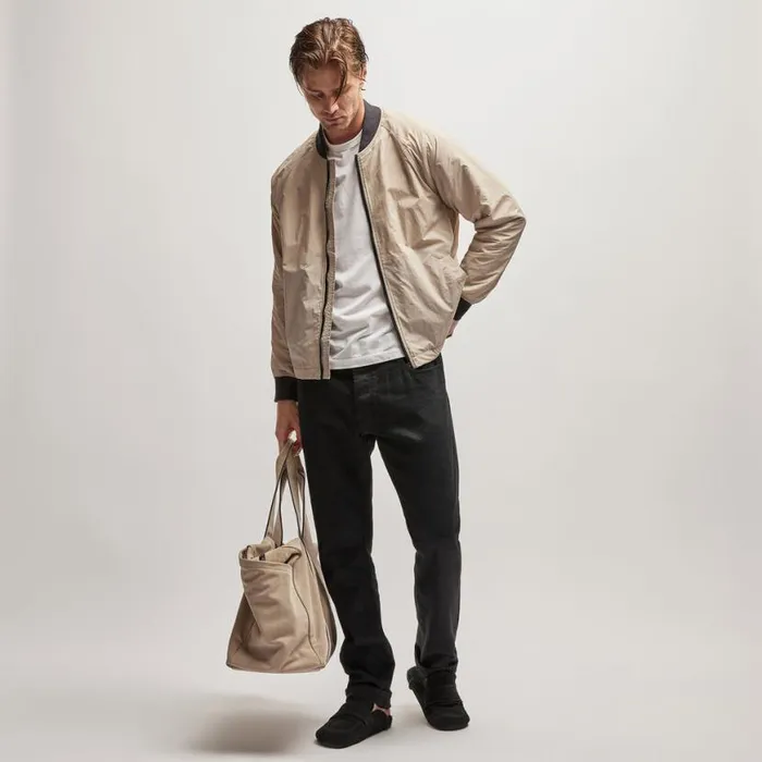 JacketsOuterwear Men James Perse Nylon Bomber Jacket Lined Toast