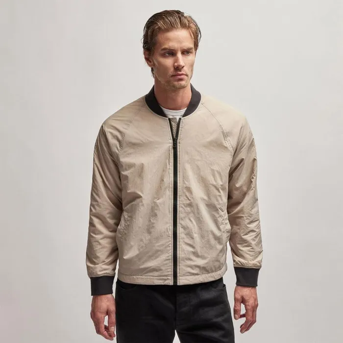 JacketsOuterwear Men James Perse Nylon Bomber Jacket Lined Toast