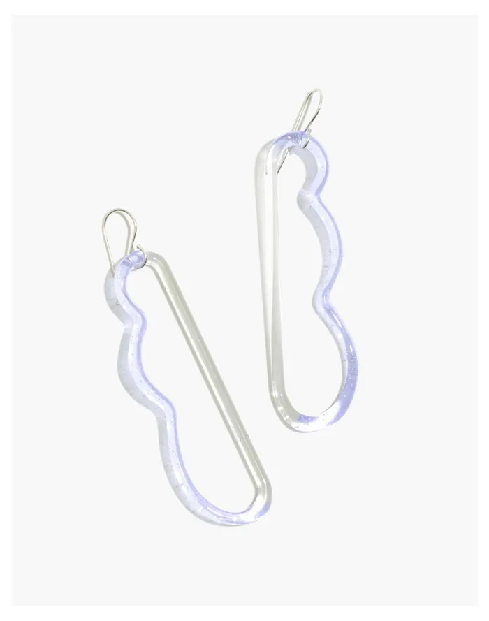 Jane DArensbourg Wave Lilac And Clear Glass Earrings Light Purple Women Madewell Earrings
