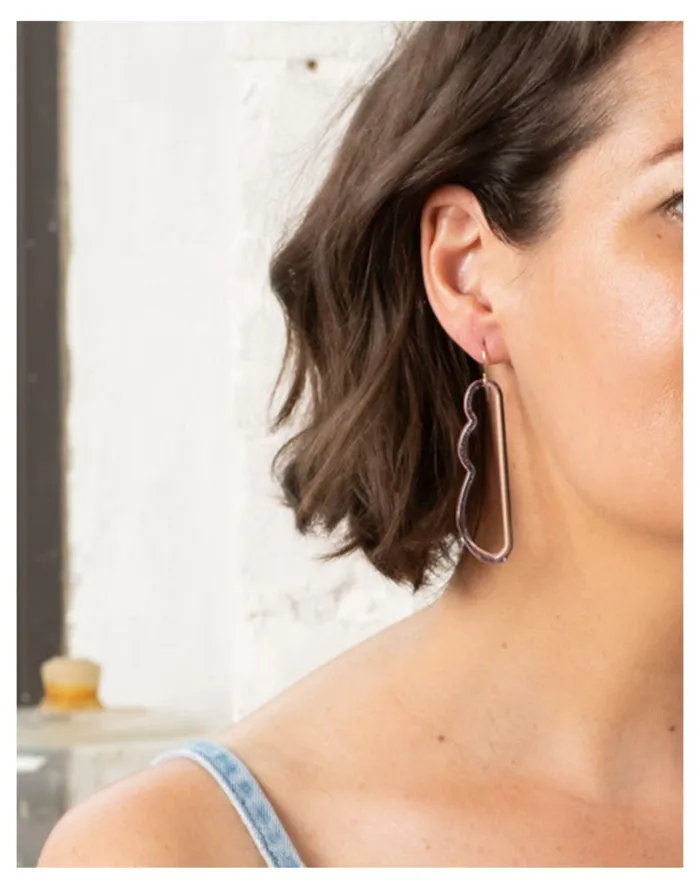 Jane DArensbourg Wave Lilac And Clear Glass Earrings Light Purple Women Madewell Earrings Jane DArensbourg Wave Lilac And Clear Glass Earrings Light Purple Women Madewell Earrings