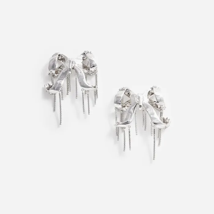 Jewellery Women Self Portrait Crystal Embellished Bow Earrings