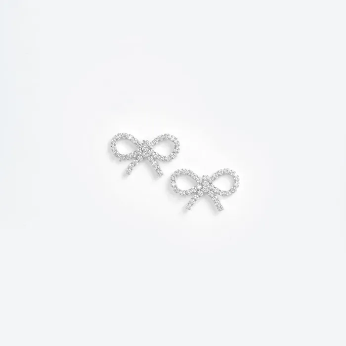 Jewellery Women Self Portrait Mini Bow Crystal Earrings