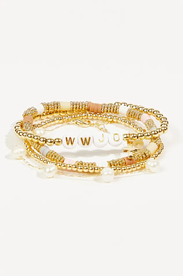 Jewelry Altar8217d State Women WWJD Stretch Beaded Bracelet Set