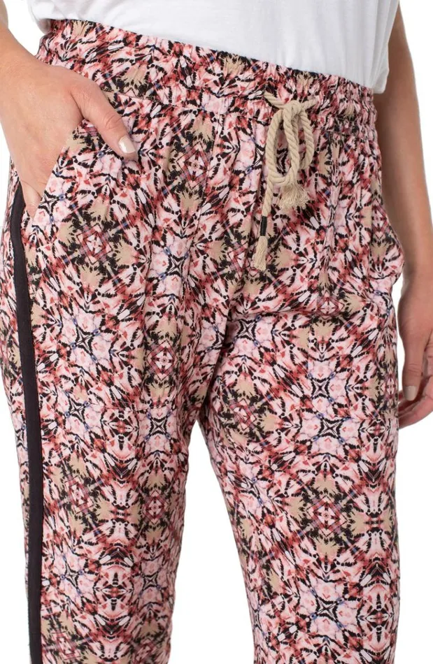 Joggers Women Liverpool Los Angeles Easy Fit Cropped Jogger Dyed Abstract Tile Print