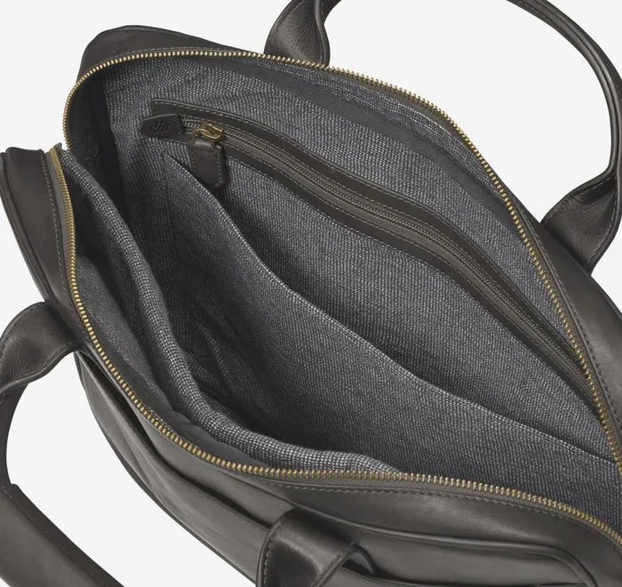 JohnstonandMurphy Backpacks and Briefcases Rhodes Briefcase Black Full Grain 8211 Men