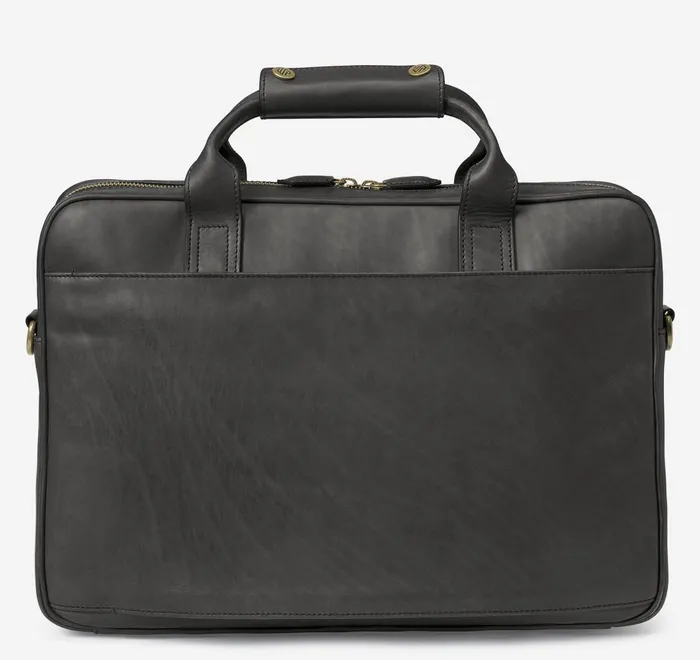 JohnstonandMurphy Backpacks and Briefcases Rhodes Briefcase Black Full Grain 8211 Men