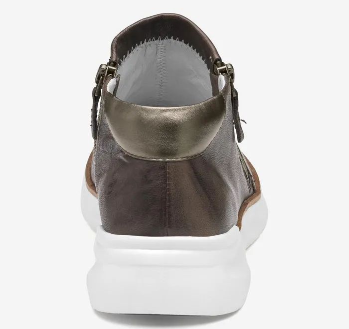 JohnstonandMurphy Boots and Booties Emery Zip Bootie Dark Taupe Washed Italian Sheepskin 8211 Women