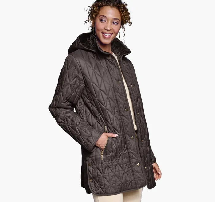 JohnstonandMurphy Coats Jackets and Vests Quilted Coat Dark Brown 8211 Women JohnstonandMurphy Coats Jackets and Vests Quilted Coat Dark Brown 8211 Women