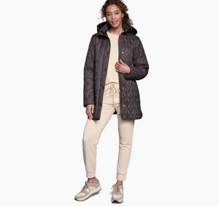 JohnstonandMurphy Coats Jackets and Vests Quilted Coat Dark Brown 8211 Women JohnstonandMurphy Coats Jackets and Vests Quilted Coat Dark Brown 8211 Women